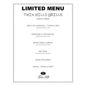 The Grille, now open for Dinner